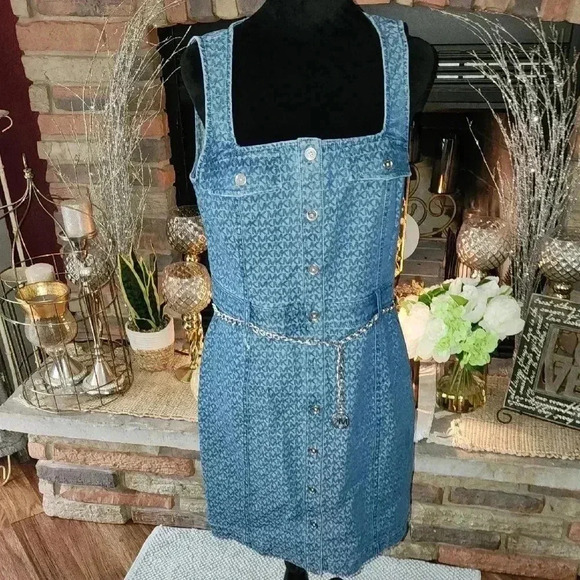 Michael Kors Blue Knee-Length Sleeveless Sundress NWT - Picture 1 of 6